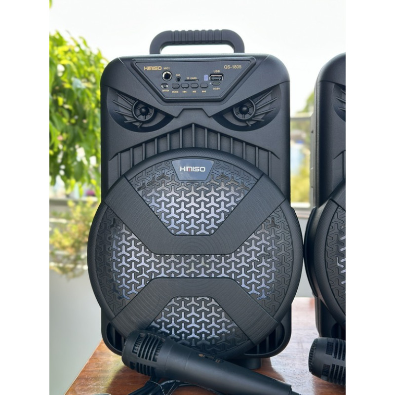 Колонка Kimiso QS-1805 8″ – портативная Bluetooth акустика с проводным микрофоном