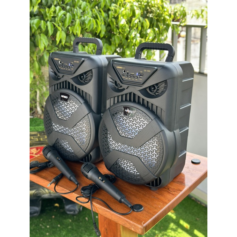Колонка Kimiso QS-1805 8″ – портативная Bluetooth акустика с проводным микрофоном