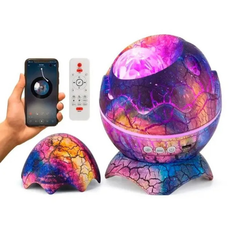 Проектор галактики Яйцо с Bluetooth колонкой и пультом, ночник звёздного неба