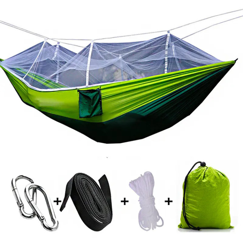 Подвесной гамак с москитной сеткой HIeha 263×135 см нейлоновый