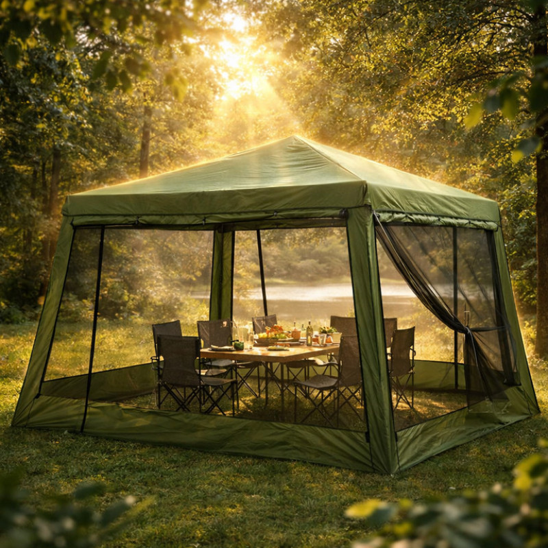 Намет-тент альтанка Lanyu 1628D з москітною сіткою (літній павільйон)