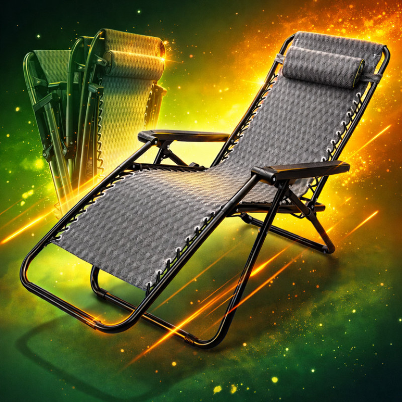 Шезлонг-кресло Zero Gravity до 150 кг складной садовый лежак