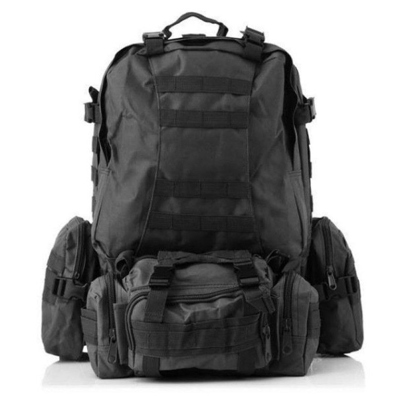 Тактичний рюкзак 55 л з підсумками Tactical Backpack B08 (MOLLE) чорний