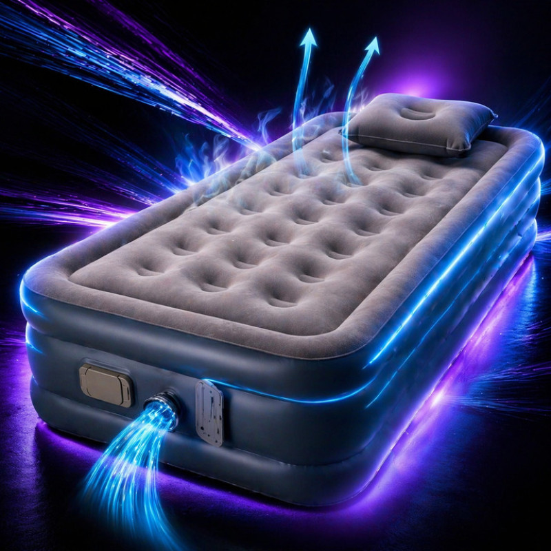 Надувний одномісний матрац 190×100×40 см з насосом