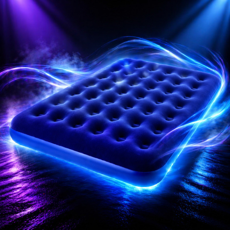 Надувний двоспальний матрац 203×152×22 см з насосом