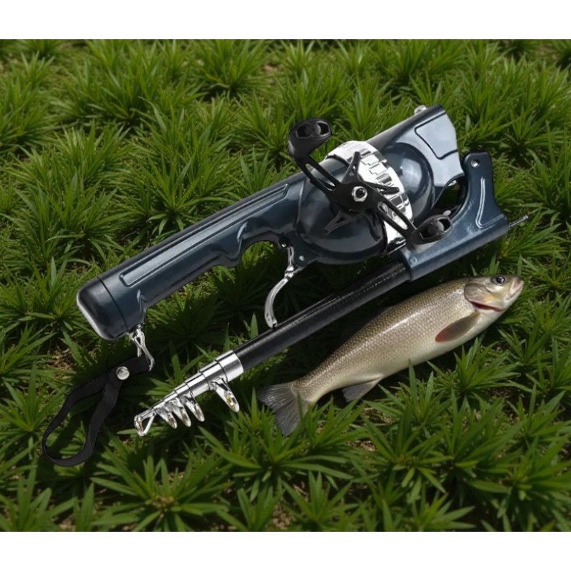 Міні спінінг складний телескопічний з котушкою — компактна удочка для риболовлі