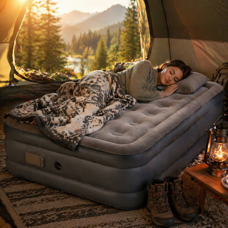 Надувний одномісний матрац 190×100×40 см з насосом