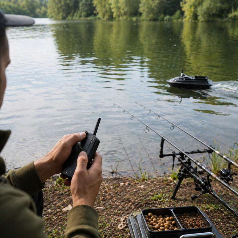 Кораблик-кормушка для рыбалки F-18 на радиоуправлении с 1 сбросом до 200 м