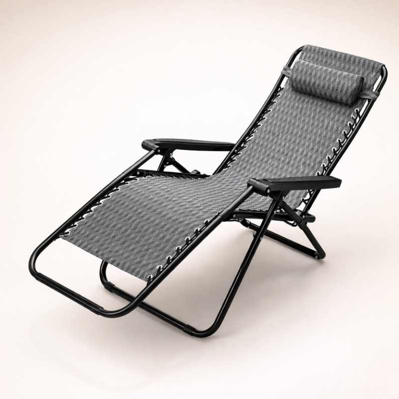 Шезлонг-кресло Zero Gravity до 150 кг складной садовый лежак