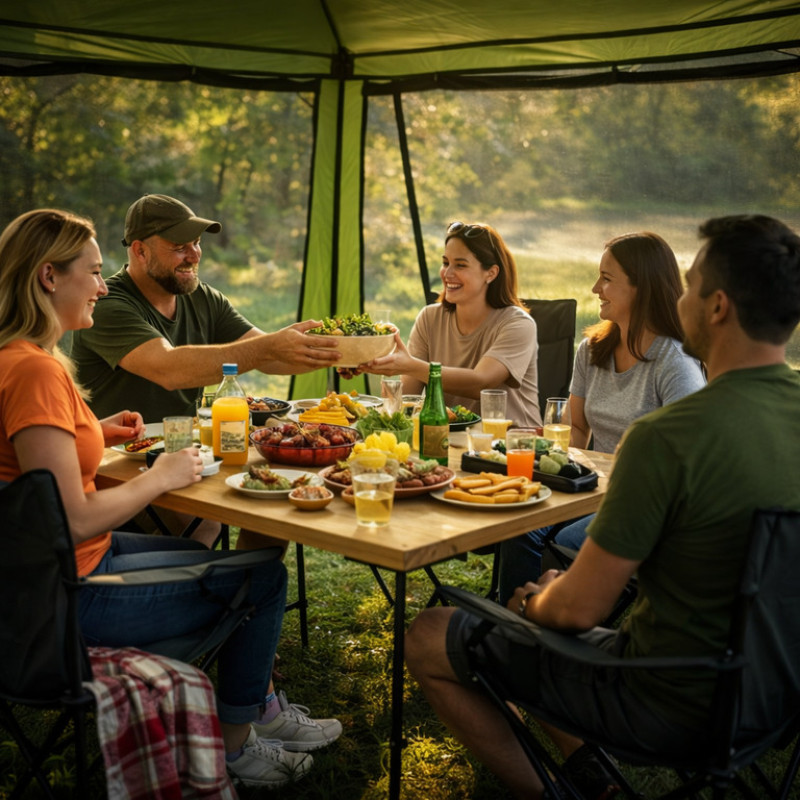 Намет-тент альтанка Lanyu 1628D з москітною сіткою (літній павільйон)