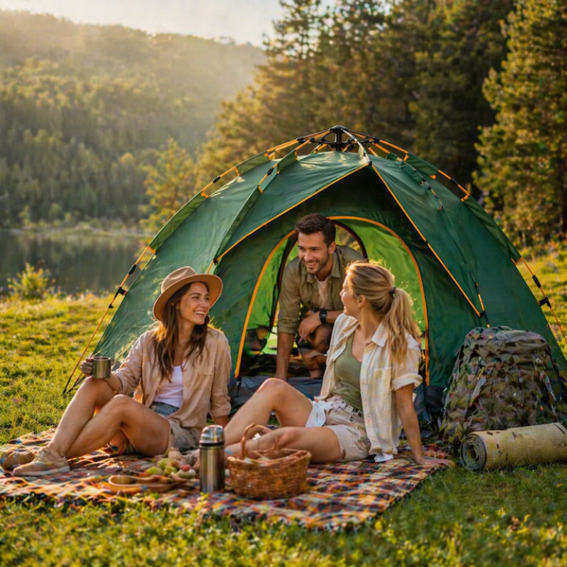 Палатка туристическая 210×210×145 см 2–6 местная