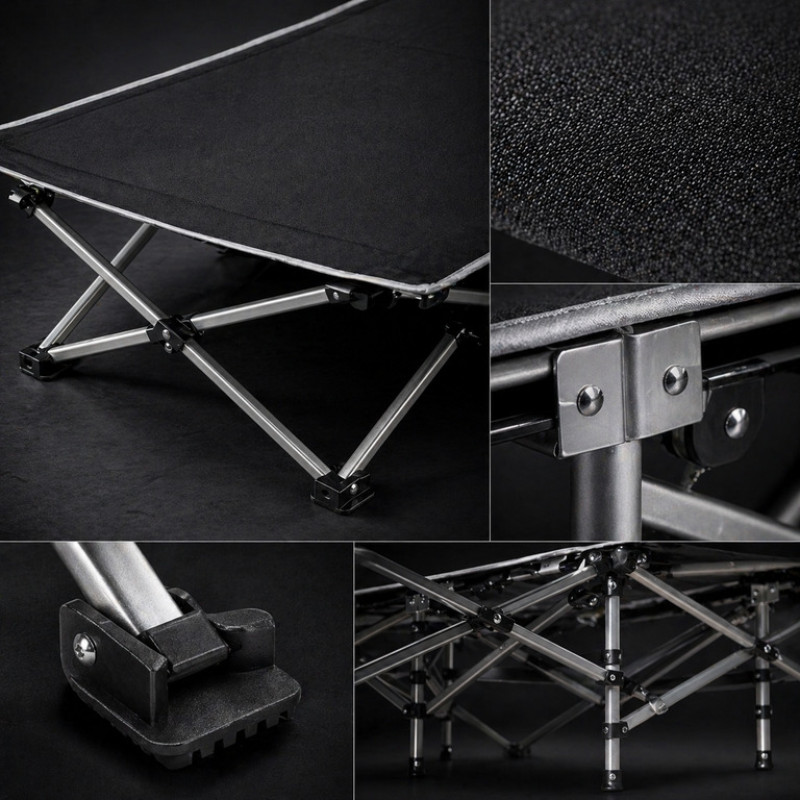 Розкладне ліжко туристичне 190×68×36 см складне з ніжками шезлонг кемпінговий