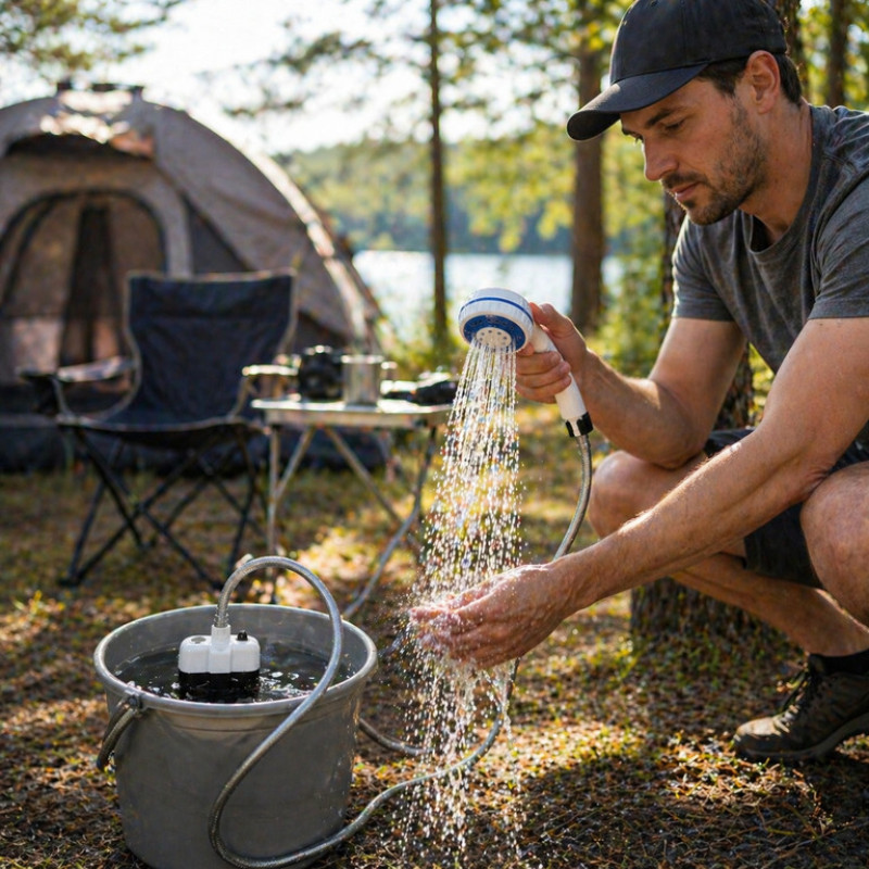 Портативный душ аккумуляторный 2200 мАч USB для кемпинга с шлангом