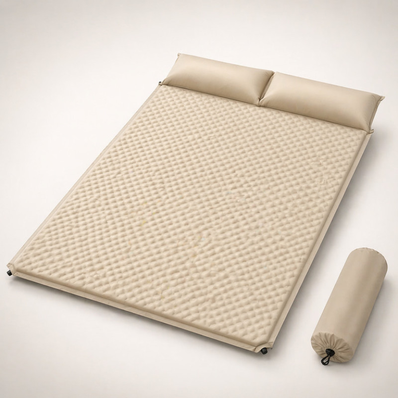 Самонадувний туристичний матрац 190×130×3 см з подушками