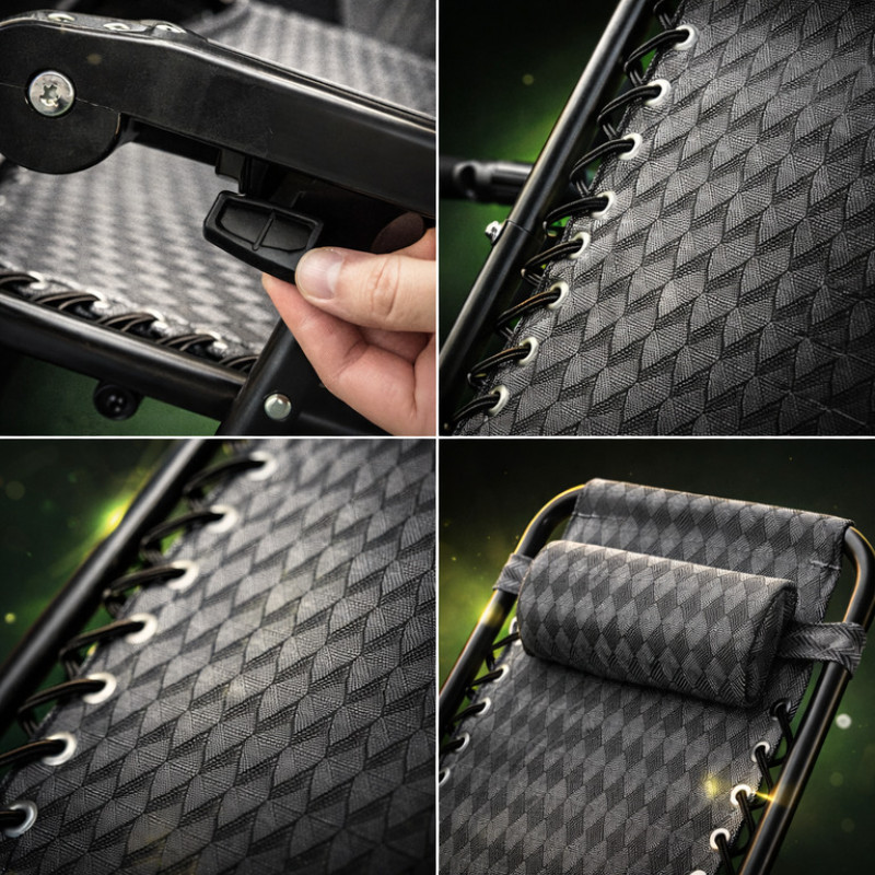 Шезлонг-кресло Zero Gravity до 150 кг складной садовый лежак