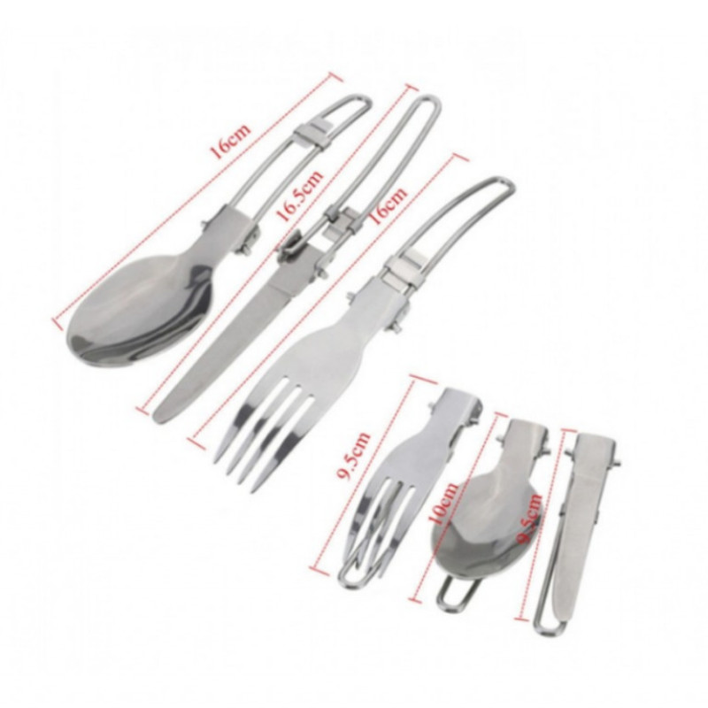 Набір туристичного металевого посуду Camping Cooking DM 308 з карабіном (чорний з помаранчевим)