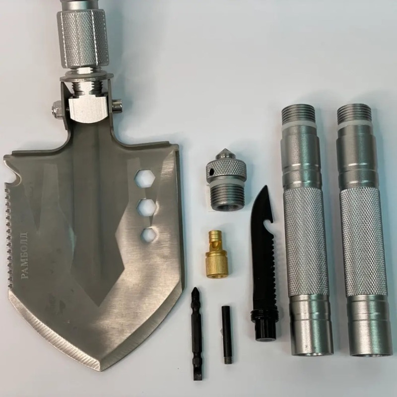 Туристична складана саперна лопата-мультитул 8-в-1 із чохлом, викруткою і ножем