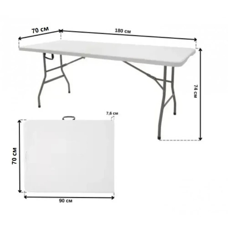 Складной стол польский Aidesen Picnic Table 180×74 см – удобный стол-чемодан для пикника, дачи и кемпинга