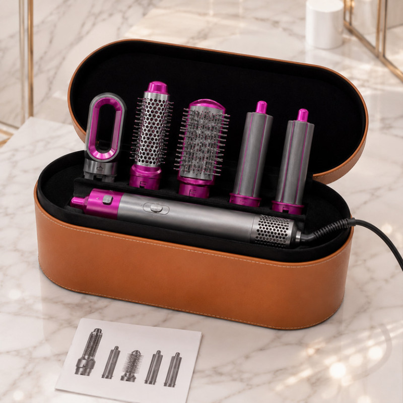 Стайлер для волос 5 в 1 с насадками + коробка и чехол | HAIR BRUSH в стиле Dyson