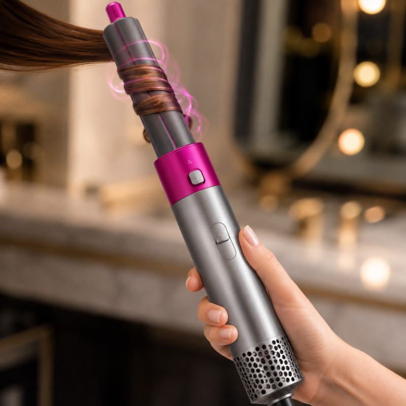Стайлер для волос 5 в 1 с насадками + коробка и чехол | HAIR BRUSH в стиле Dyson