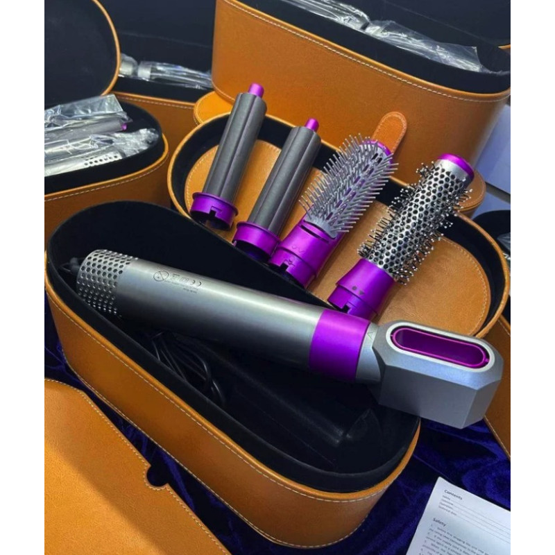 Стайлер для волос 5 в 1 с насадками + коробка и чехол | HAIR BRUSH в стиле Dyson