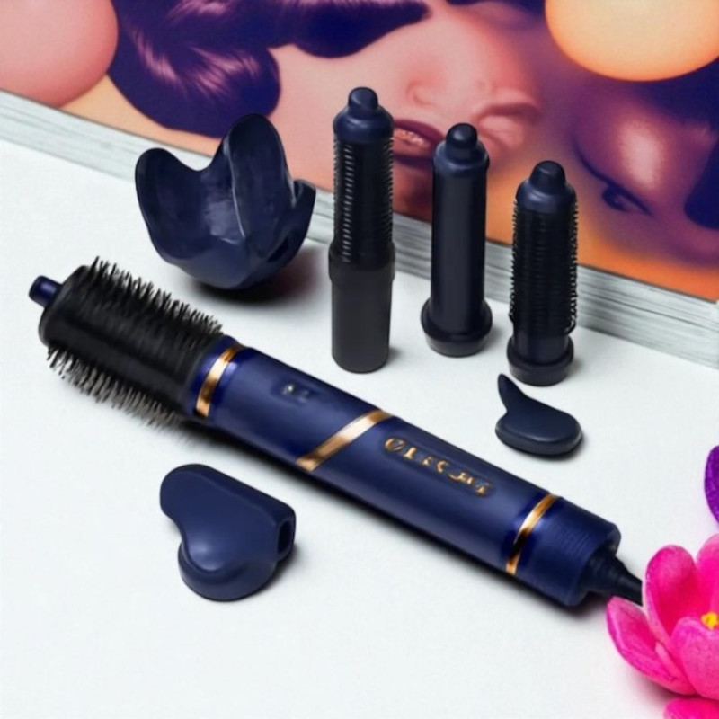 Фен-стайлер VGR V-477 с ионизацией, темно-синий, 7в1, 1400 Вт