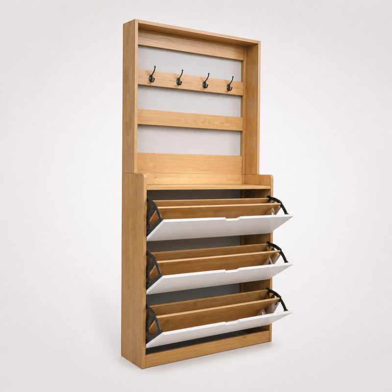 Вешалка с полкой для обуви STL-MD 75 80×24×220 см для прихожей