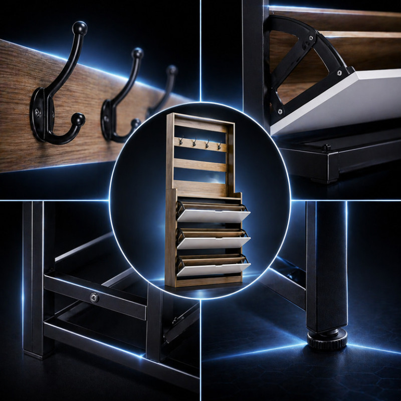 Вешалка с полкой для обуви STL-MD 75 80×24×220 см для прихожей