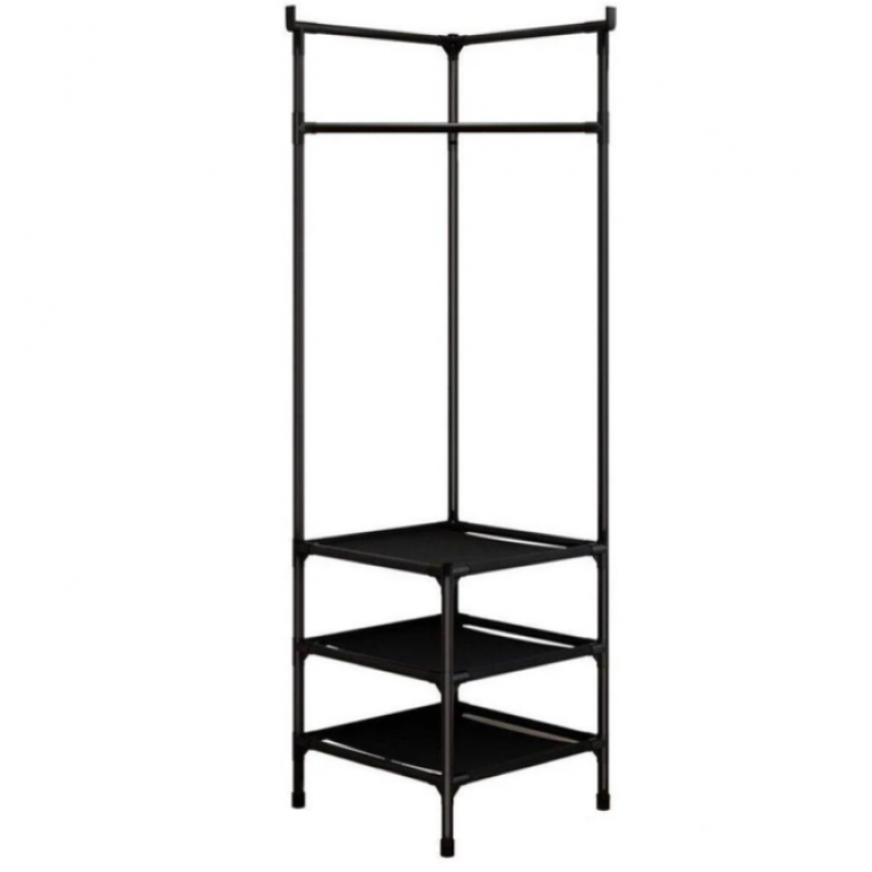 Кутовий вішак Corner Coat Rack TM3-303, 185×40×40 см, з 3 полицями, для передпокою, металевий каркас