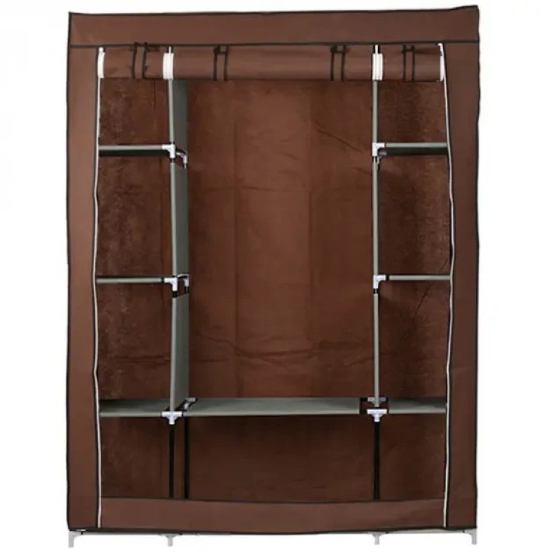 Тканевый шкаф Storage Wardrobe 88130, 135×42×174 см, 8 полок, с чехлом и перекладинами для вешалок